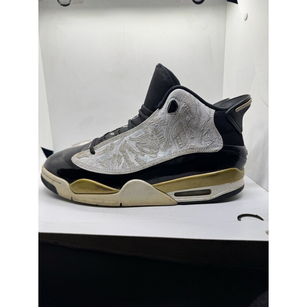 Nike Jordan Dub Zero Size 10.5 Black White Gold Shoes Sneakers 311046 005